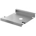 A metal plate with holes designed for stacking.