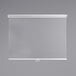 A white screen with a clear plastic frame.