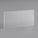 A rectangular clear glass shelf with a black border.