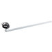 An Avantco LED light bar with a black wire attached to a long metal strip.