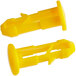 Two yellow plastic dowels.