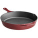 a red pan with a handle