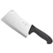 A Mercer Culinary cleaver with a black handle.