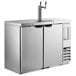 A stainless steel Beverage-Air beer dispenser with two taps.