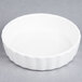 Tuxton BPK-0805 DuraTux 8 oz. Bright White Round Fluted China Creme Brulee Dish - 12/Case
