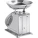 A silver Galaxy portion scale with a stainless steel bowl on top.