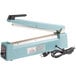 A blue Thunder Group manual bag sealer with a black cord.