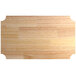 A Regency hardwood cutting board with a curved edge.