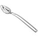 A Vollrath stainless steel slotted serving spoon with an open handle.