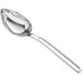 A Vollrath stainless steel oval serving spoon with an open handle.