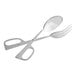 Stainless steel scissor salad tongs with a spoon and fork on the end.