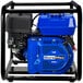 A blue and black DuroMax portable water pump kit.
