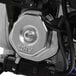 The black engine of a DuroMax gasoline water pump kit.