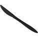 A black Choice plastic knife with a black handle.