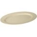 A white oval sandstone platter.