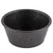 A black polyethylene ramekin on a white background.