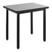 A black square National Public Seating utility table with black legs and a gray top.