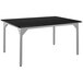 A gray National Public Seating rectangular utility table with metal legs.