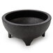 A black HS Inc. polypropylene molcajete with three legs.