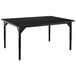 a black rectangular table with legs