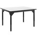 A white rectangular National Public Seating utility table with black legs.