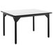 A black National Public Seating utility table with a whiteboard top.
