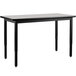 a black rectangular table with legs