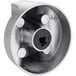 A round silver ServIt control knob with a black center hole.