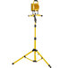 A yellow Voltec LED work light on an extendable tripod stand.