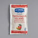 A white and red Hellmann's Thousand Island dressing packet.