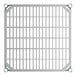 A white metal grate with green bars and a white square polymer mat with metal bars.