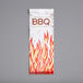 A white Choice BBQ bag with orange and red flame designs.