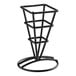 An American Metalcraft black metal square fry cone holder.