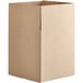 A Lavex kraft cardboard shipping box with the lid open.