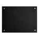 A black rectangular glass dry erase board with metal studs.