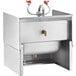 A Regency stainless steel wall mounted hand sink with knee operated eyewash station and side splashes.