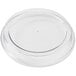 A clear American Metalcraft SAN plastic lid on a clear plastic container.