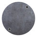 A BFM Seating Midtown round tabletop with wireless chargers and holes in it.