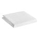 A folded white queen size bed bug proof mattress cover.