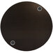 A round espresso table top with two wireless chargers.
