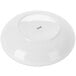A close-up of a CAC white porcelain salad/pasta bowl with a logo on it.