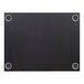 A black rectangular BFM Seating tabletop with round wireless charger holes.
