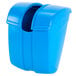 A blue plastic container with a hole for a San Jamar Saf-T-Ice ice scoop holder.