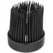 A black round Tablecraft silicone basting brush with many long thin black bristles.