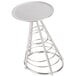 An American Metalcraft stainless steel cone basket on a round metal table.
