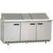 Delfield 4472N-30M 72 inch 3 Door Mega Top Refrigerated Sandwich Prep Table