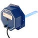 A blue OdorStop UV air purifier with a white light on it.