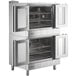 A Main Street Equipment double convection oven with stainless steel doors.