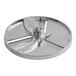 An AvaMix stainless steel circular slicing plate with a blade.
