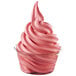 a close up of a pink ice cream